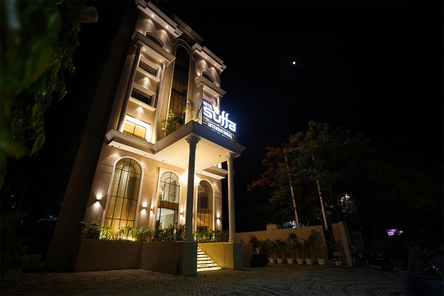 Exterior view of Hotel Suffa International in Indore, India